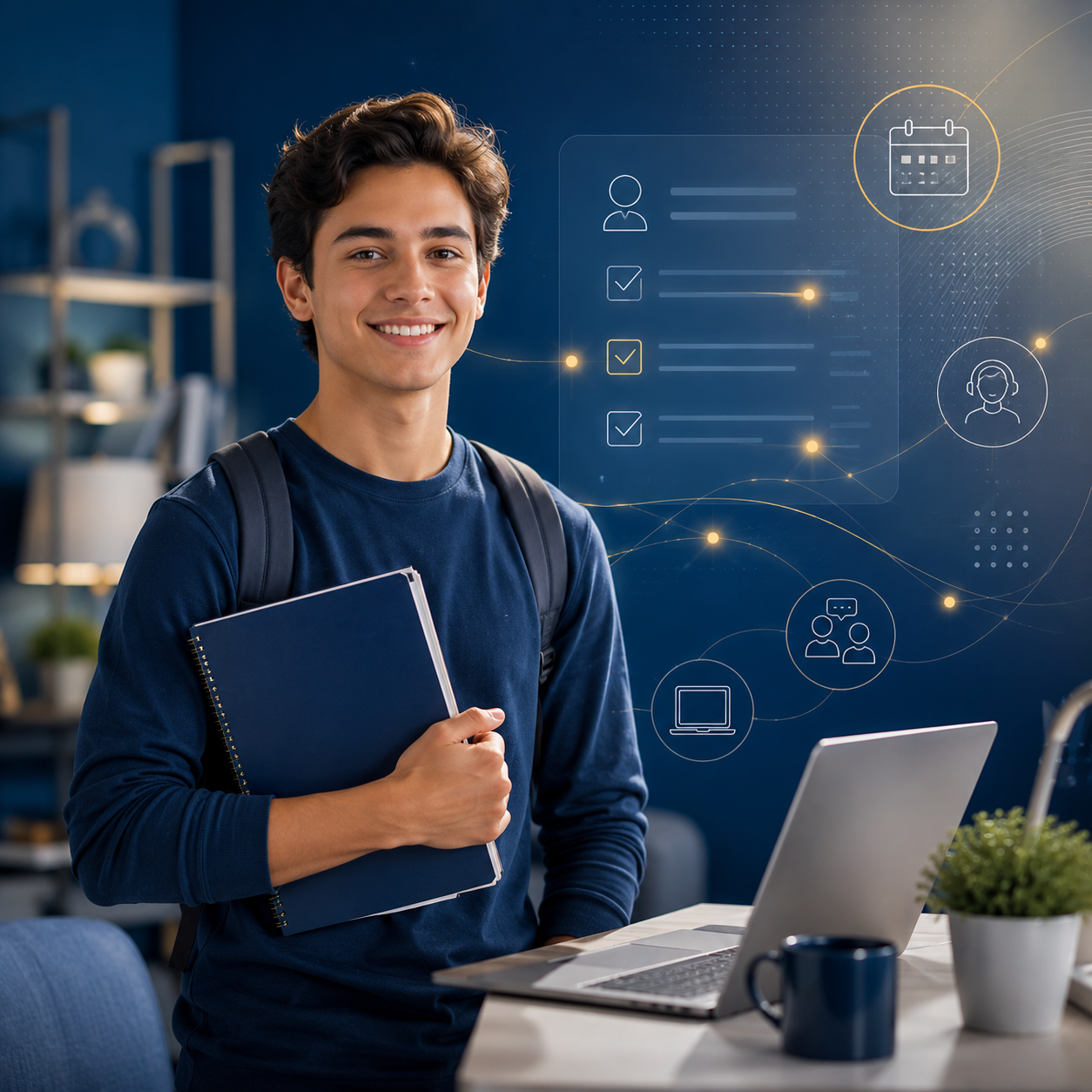 Estudiante en educación virtual
